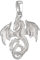 Vinani Drachen Anhänger 925 Silber - Drache groß glänzend - aus 925 Sterling Silber - ADG-EZ