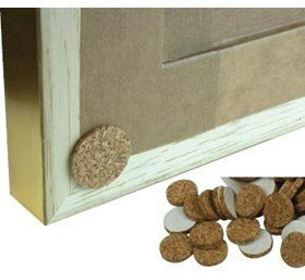 Frame Bumpers - Stops Frames Marking Walls - Self Adhesive Cork Bumpers - 50 Pack