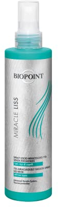 Biopoint Miracle Liss Haarspray ohne Spülen, 72 Stunden, Anti-Frizz, macht das Glätten einfach und schnell, verleiht dem Haar Weichheit und Leichtigkeit, 200 ml