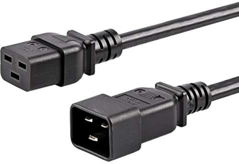 StarTech.com 3 m hochbelastbares Verlängerungskabel, IEC 320 C19 auf IEC 320 C20 schwarzes Verlängerungskabel, 15A 250V, 14AWG, Stromkabel Verlängerung, AC Stromkabel, UL gelistet (PXTC19201410)