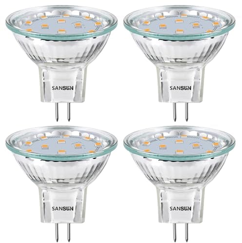LED-Leuchtmittel, 3W MR11, 12V 20W Halogen-Ersatz, GU4, Bi-Pin-Sockel, weiches Weiß, 3000K, nicht dimmbar, 4 Stück