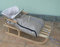 Holzschlitten mit Rückenlehne mit Winterfußsack 90cm 10 Farben Schlitten aus Holz (Beige)