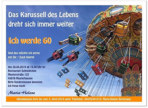 Unser-Festtag Einladungskarten zum Geburtstag Erwachsene, Mann Frau - für jedes Alter Wunschalter 30 40 50, 40 Karten