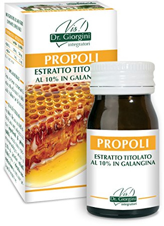 Dr Giorgini Integratore Alimentare, Monocomponenti Erbe Propoli Estratto Titolato al 10% in Galangina Pastiglie - 30 g