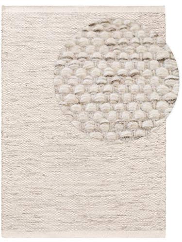 benuta Wollteppich Rocco Cream 170x240 cm Kurzflor Flachgewebe für Wohnzimmer, Schlafzimmer, Esszimmer oder Kinderzimmer