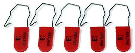 100 x Padlock Security Seals - Anti-Tamper Key Seals and Security Key Tags - High Visibility Tamper-Evident Locking Tags