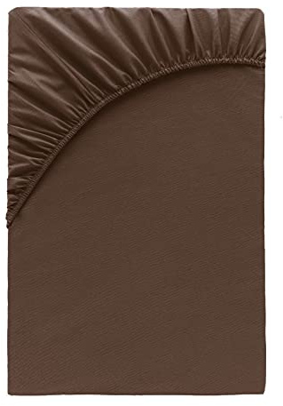 Class Home Collection Spannbettlaken 90x200cm - 100x200cm Jersey Baumwolle Schokobraun
