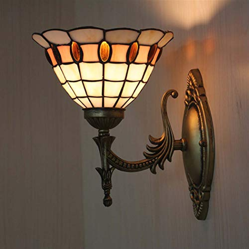 Vintage Tiffany-Stil Wandleuchte,E27 Glasschirm Wandlampe,Retro Industrial Wandbeleuchtung für Wohnzimmer Schlafzimmer Küche Esszimmer Flur Treppenhaus Bar Hotel,A