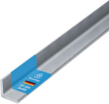 thyssenkrupp Edelstahlprofil 40x4mm, 1500mm – Winkel V2A 1.4301 – Edelstahl Winkelprofil für Konstruktion & Montage – L-Profil Edelstahl