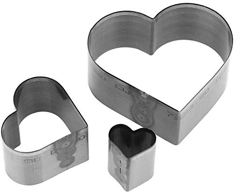 Atyhao 3-teiliges Stanzformen-Set aus Leder, Herzform, 15 mm, 30 mm, 50 mm, für Lederhandwerk (Herzform)