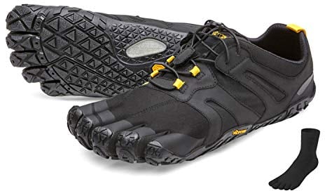 FiveFingers Vibram V-Trail 2.0 Men + Zehensocke, Size:42;Color:BlackYellow