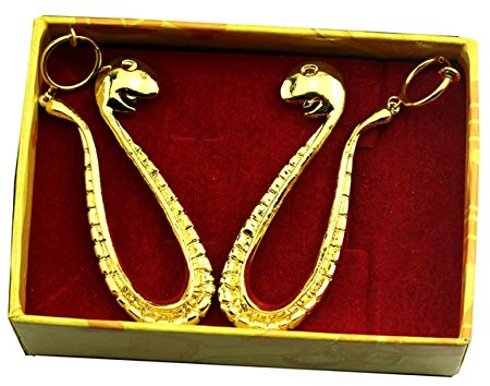 Anime One Piece 70/80 / 100cm Boa Hancock Schwarz Lange Straigt Schlangenohrringe Cosplay Kopfbedeckung Synthetisches Haar + Kostenlose Perückenkappe Ohrring 2