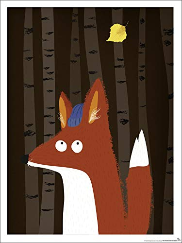Close Up Kinderzimmer Poster Fuchs Wald (30cm x 40cm) + weiße Geschenkverpackung. Verschenkfertig!