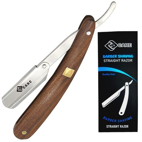 YSCARE Barber-Rasiermesser zum Rasieren von Bartmännern Bart-Kit Männer mit klassischem Rasiermesser Traditionelle Rasur für den täglichen Gebrauch für Männer und Frauen (Silbernes Holz)