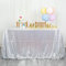 Silberne Pailletten Tischdecke 60x120-Zoll Glitzer Pailletten Tischdecken 6ft Rechteckige Tischdecke Leinen Tischdecke Overlay Pailletten (150 x 300 cm, Silber)