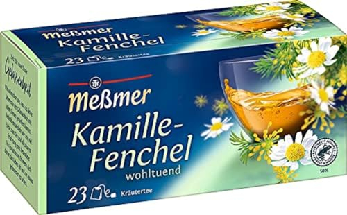 Meßmer Kamille-Fenchel | 23 Teebeutel | Wohltuend | Vegan | Glutenfrei | Laktosefrei