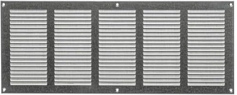 Steinberg14 Grille d'Aération Rectangulaire 500x200mm - Acier Galvanisé Grille de Ventilation en Métal - Registre d'évacuation d'air Avec Moustiquaire - Couvercle d'évent Interne pour Mur et Plafond