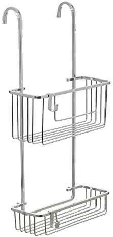 Tatay Estanteria Ducha Colgar Mampara Aluminio | Resiste Humedad y Corrosión | Soporta 16 kg | Fácil Montaje Sin Taladro | Diseño Moderno | Drenaje Eficiente | 28 x 15,5 x 56 cm - Aluminio