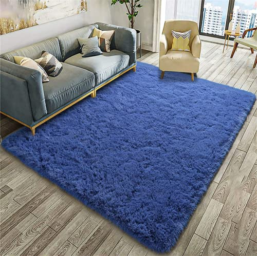linyingdian Tappeti di Zona Moderna Ultra Morbida Soffici tappeti Soggiorno Adatto per Bambini Camera da Letto Home Decor Nursery Tappeti (blu, 80x160cm)