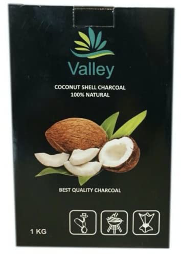 UK-UNIQUE Valley Coconut Shisha Long Burning Charcoal Cubes - 72 Charcoal Cubes For Incense Burning (Valley coconut)