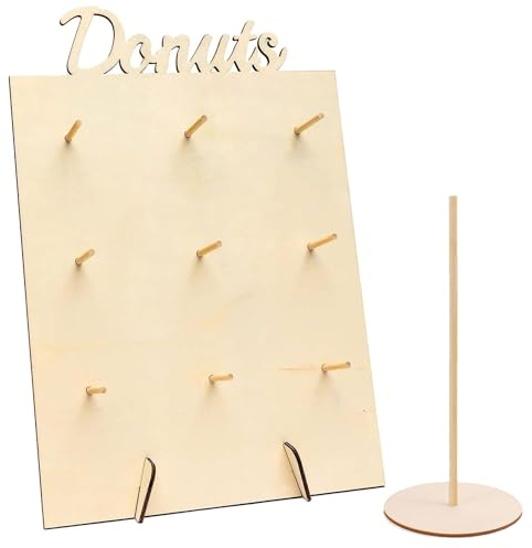 YeahBoom Donuts Ständer Holz,Donut Wand,Donut Wand Halterung,Krapfen Wand,Donut Dekoration für Hochzeiten, Geburtstage, Babyparty, Jubiläen, Konditoreie