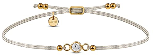 iz-el Armband GLÜCKSBRINGER Bergkristall ◦ 925 Sterling Silber vergoldet