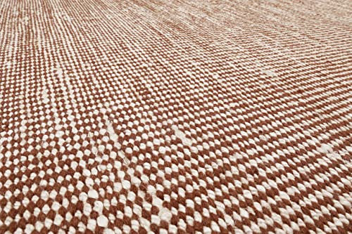 Wecon Home Teppich, Läufer, Kurzflor, nachhaltig, Natur, modern aus Jute und Wolle, bestens geeignet für Wohnzimmer, Flur » Toulouse « (80 x 150 cm, rotbraun beige)