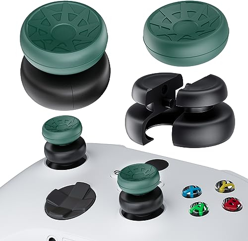 PlayRealm Lot de 2 rallonges de joystick et coque en silicone pour manette PS5 et PS4 (vert turbo)