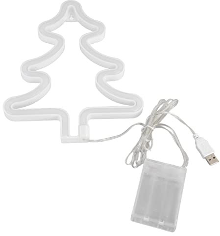 Carino a Forma di Albero di Natale Illuminazione Decorativa,Insegna al Neon di Natale, Albero di Natale Luci al Neon Decorazioni Parete Luci, USB E Batteria Alimentato al Neon LED Segni per Compleann