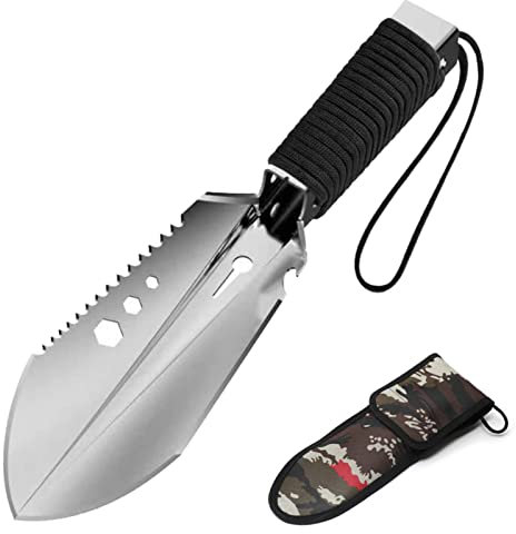 Lixada Camping Schaufel, 8 in 1 Multi-Tool Handschaufel, Tragbare Gartenschaufel für den Außenbereich, Backpacking Schaufel mit Aufbewahrungstasche für Wandern, Rucksackreisen, Gartenarbeit