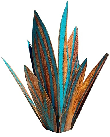Ceolup Metall-Agave-Pflanze, Gartendekoration, wasserdicht, kleine Metall-Agavenpflanze, Garten, Hof, Kunstdekoration, Statue, Heimdekoration für Hofpfähle, Gartenfiguren, Terrasse im Freien