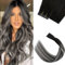 Silk-co Tape in Extensions Echthaar 20stk, leicht Version Tape Extensions Echthaar, Remy Haarextensions Tape in Haarverlängerung Kleber Skin Weft 30g 1BT1BPGREY# Balayage Naturschwarz und Grau 45cm