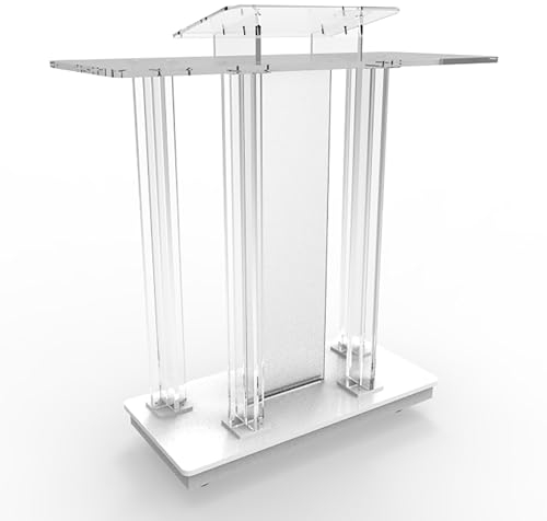 Tragbares Podium Mit Rädern,Kirchen-kanzel,Mobiles Stehpult,Transparentes Acryl Rednerpult-empfangspult,Geneigter Bodenpodest,Präsentationspult,Mobiler Rednerpulttisch Für Büro- Und Konferenzräume