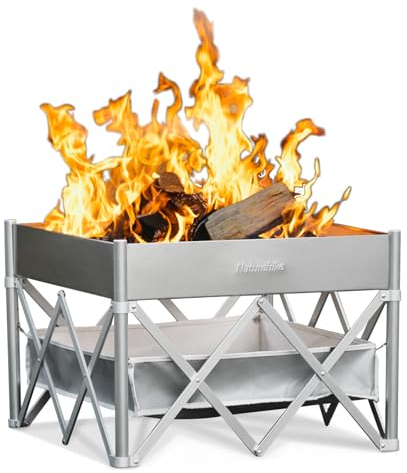 Naturehike Feuerstelle für den Außenbereich, Holzofen, 61 cm, Faltbarer Tischkamin mit tragbarer Aufbewahrungstasche für Terrasse, Outdoor, Camping, Grillheizung, langlebiger Edelstahl &