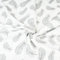 Textrend Baumwollstoff Stoffe Meterware - Stoff zum Nähen - 100% Baumwolle - Textilien 1x1.6m - Stoffe Meterware - Stoff mit Vogelfedermuster (Graue Federn auf weißem Hintergrund)