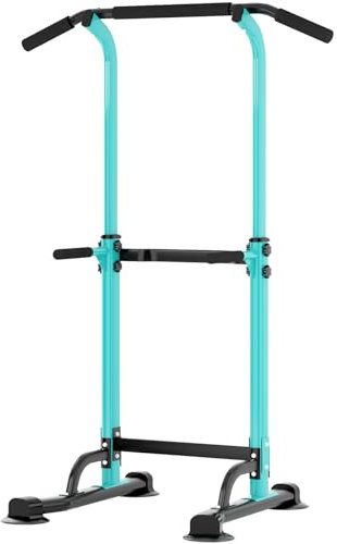 soges Klimmzugstange, verstellbar, auf Fuß, römischer Stuhl, verstellbar, für Heimtraining, Workout Dip Station, Fitness, Power Tower, Physik, Krafttraining, Blau