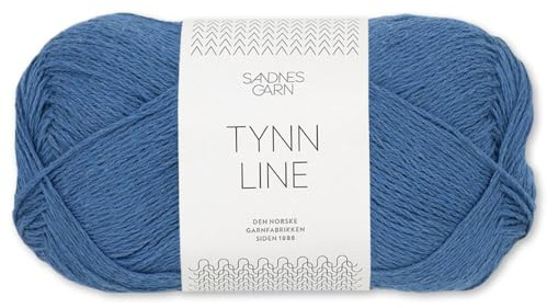 Frida's Wollhaus Sandnes 50 g Tynn Line Sommergarn Stricken Häkeln Garn Wolle weich 32 Farben (6044 | Regatta Bla)