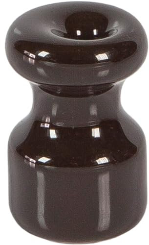 FANTON Isolatore in ceramica marrone Kit 6 isolatori Ø 16mm h 25 mm per installazioni cavo seta vintage completi di viti ottonate 89030BW