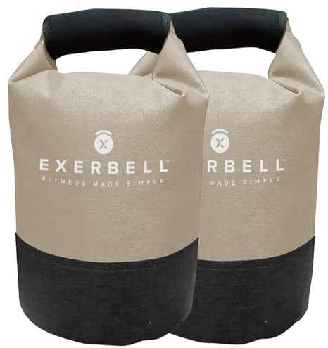 Exerbell Kettlebell verstellbar & faltbar 2-14 kg (2 x Sand) – Wasser- und Sandsack Kettelball – Adjustable Kettlebell – Sandbag Training & Gewichtssack – Strength Training Equipment