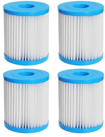 Nayciiy Lot de 4 cartouches de rechange de filtre gonflable de type I pour spa et jacuzzi pour pompes de filtration de 100/1000 gal/h