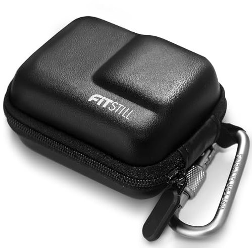 FiTSTILL Mini custodia nera per DJI Action 5 Pro/Action 4/Action 3, doppia cerniera Zesign può essere collegata direttamente al supporto per selfie, può contenere DJI 5 Pro/4/3 (con telaio protettivo)
