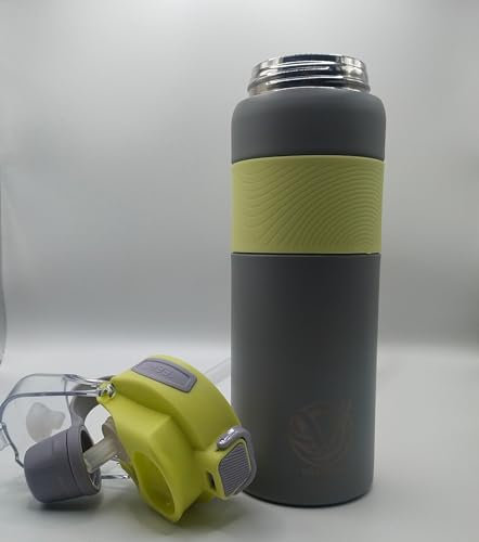 VitalOasiis Bouteille Isotherme 800ml, Acier Inoxydable, Sans BPA, Etanche, Garde Froid 24h/Chaud 12h, Idéale Voyage/Sport/Bureau/ecole/activitees exterieures. Cadeau Homme/Femme (gris)