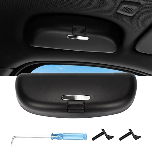 aleawol Auto Brillenetui Kompatibel mit Audi A3 8V A4 B8 B9 A5 A6 C7 C8 Q3 8U Q7 S3 S4 S5 Sonnenbrillenhalter Auto Brillenhalter Aufbewahrungsbox (Schwarz)