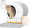 MeoWant Automatic Cat Litter Box，Anti Pinch Self Cleaning Litter Box for Multiple Cats, App Control/Odor Free/Extra LargAutomatic Cat Litter Box Includes Trash Bags, Yellow