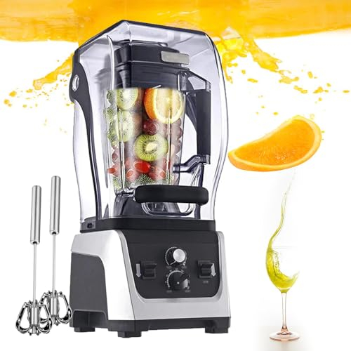 Professional Stand Mixer | Broken Wall Ice Blender Drink Machine | 2.5L/5L Food Blender and Grinder | Commercial Blender with Soundproof Cover for Snack Shops, Restaurants, Cafes,5L