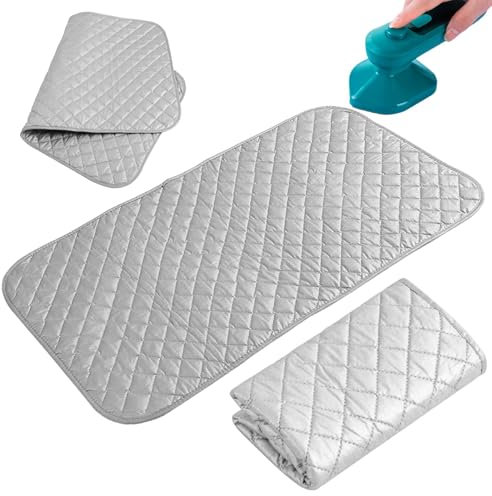 Hshenjhu Bügelunterlage, 48 x 85cm BüGelunterlage für Tisch, Hitzeabweisende Bügeltischauflage Faltbares, Tragbar Reise Bügelunterlage Bügelbrett Bügeldecke, für Waschmaschine Trockner Desktop