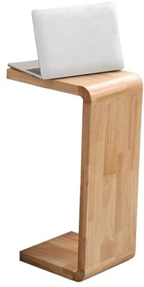 MUIBAV Beistelltisch quadratisch, Nachttisch C-förmig, Wohnzimmertisch Kaffeetisch Couchtisch für Wohnzimmer, Büro, Schlafzimmer, Dicke 3,2cm, Höhe 61,9cm(Wood)