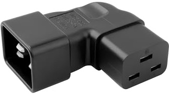 DINIC Netzadapter C19 auf C20 gewinkelt, IEC 60320-C19/20 (gewinkelt, rechts/Links)