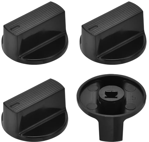 QUARKZMAN 4 Stk. Drehknopf für Potentiometer 6mm Loch Erhöhter D-Schaft, 0,7 H x 1,3 Dia Schwarzer Kunststoff Lautstärkeregler Kappe für elektrischen Schalter, Lautstärkeregler-Knopf