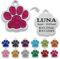 Ibera gifts - Hundemarke mit Gravur und personalisierte Hundemarke in Pfotenform, perfekt für kleine bis mittelgroße Haustiere (Pink)
